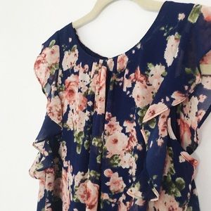 Forever 21 Tops - navy floral blouse Forever 21 Tops - navy floral blouse
